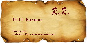 Rill Razmus névjegykártya